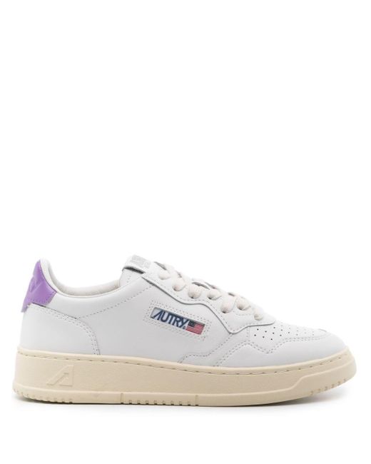 Autry White Medalist Leather Sneakers