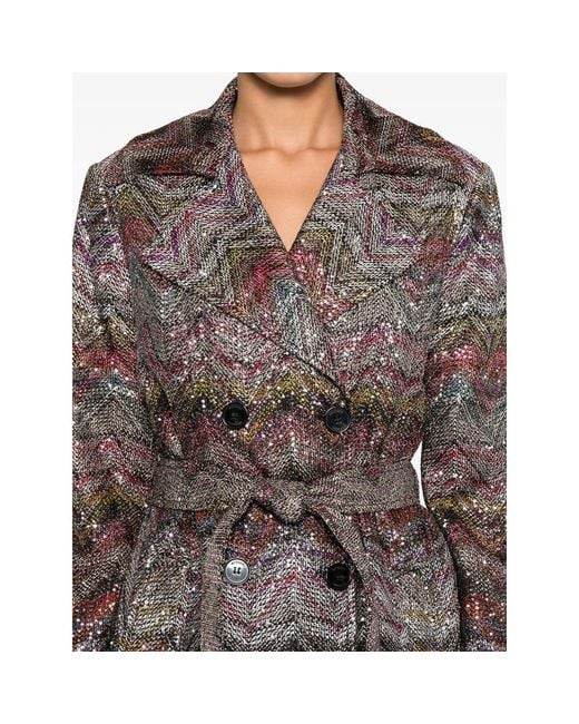 Missoni Brown Viscose Blend Trench Coat
