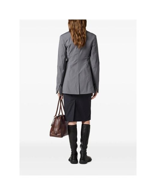 Miu Miu Blue Washed Stretch Poplin Jacket