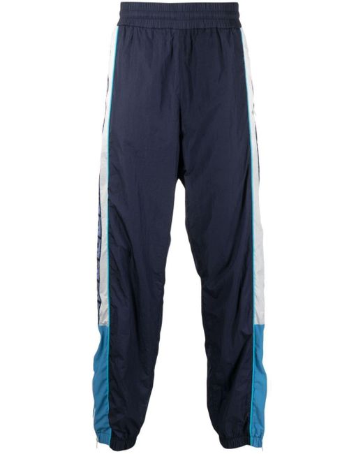 Fendi Blue Logo-Stripe Track Pants for men