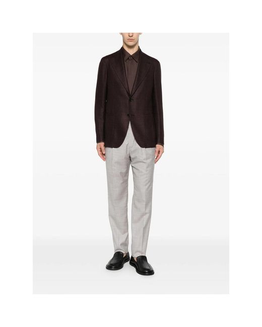Tagliatore Brown Jacket Virgin Wool for men
