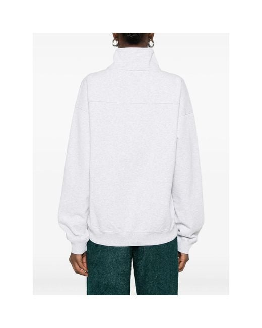 Sporty & Rich White Quarter-Zip Sweatshirt