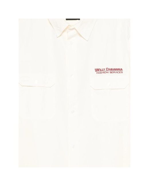Willy Chavarria White Logo-Print Shirt for men