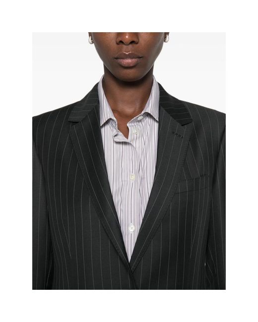 Tom Ford Black Pinstripe-Pattern Single-Breasted Blazer