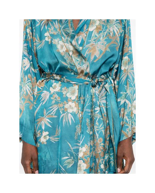 Forte_forte Blue Floral-Print Belted Jacket