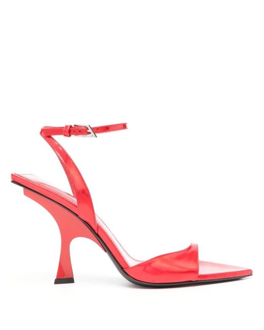 The Attico Red Gg 95Mm Mismatched Sandals