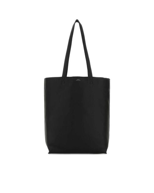 A.P.C. Black A. P.C. Maiko Leather Tote Bag