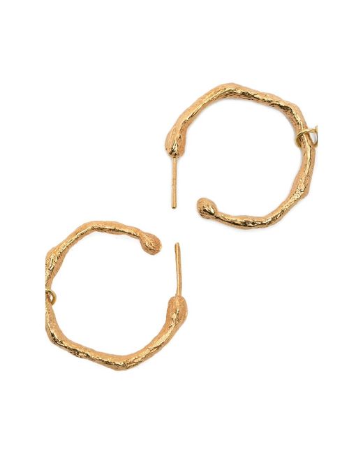 Forte_forte Metallic Heart-Charm Hoop Earrings