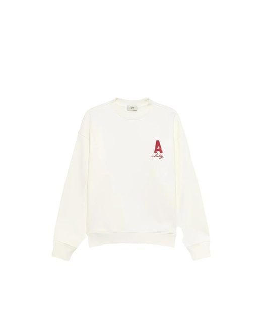 Autry White Logo-Print Crew-Neck Sweater for men