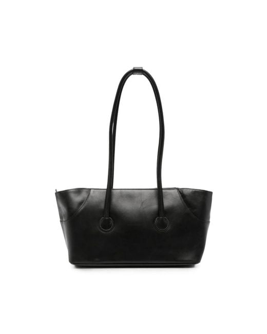 MARGE SHERWOOD Black Zip-Top Leather Shoulder Bag
