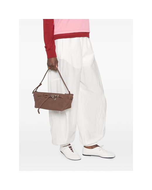 MARGE SHERWOOD Brown Grandma Used Leather Tote Bag