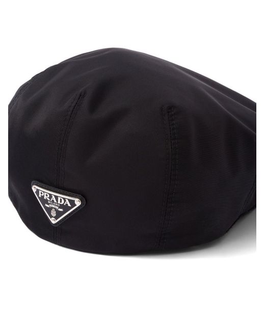 Prada Black Re-nylon Flat Cap for men
