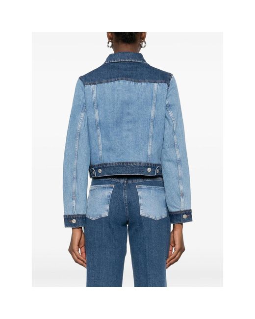 7 For All Mankind Blue Buttoned Denim Jacket