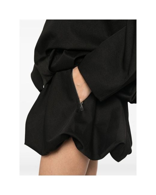 ELEH Black Elasticated-Waist Balloon Shorts