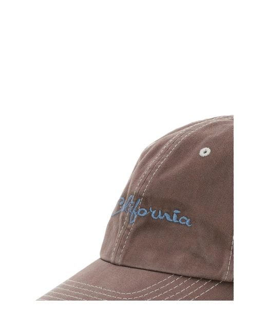 ERL Brown Cotton Embroidered Cap for men
