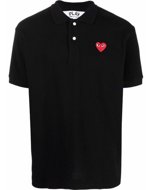 COMME DES GARÇONS PLAY Black Heart-Patch Polo Shirt for men