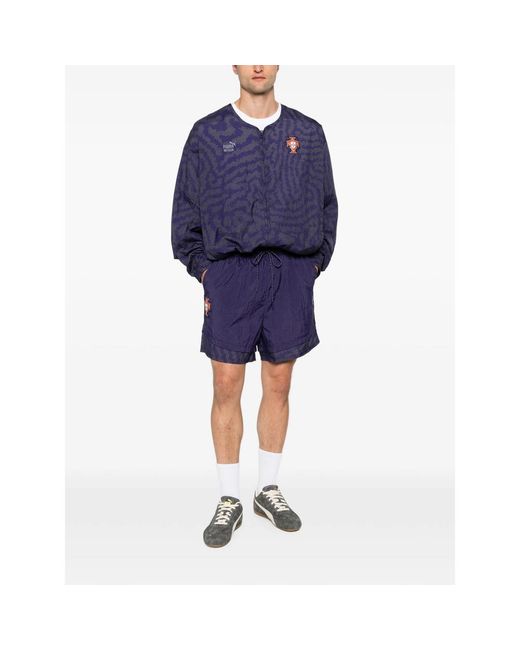 PUMA Purple X Fpf X Sb King Logo-Patch Drawstring Shorts for men