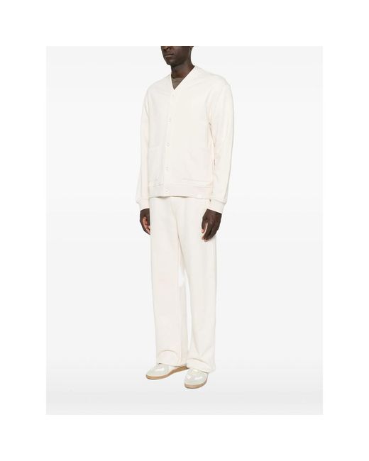 Woc White Seattle Button-Up Patch-Pocket Cardigan for men