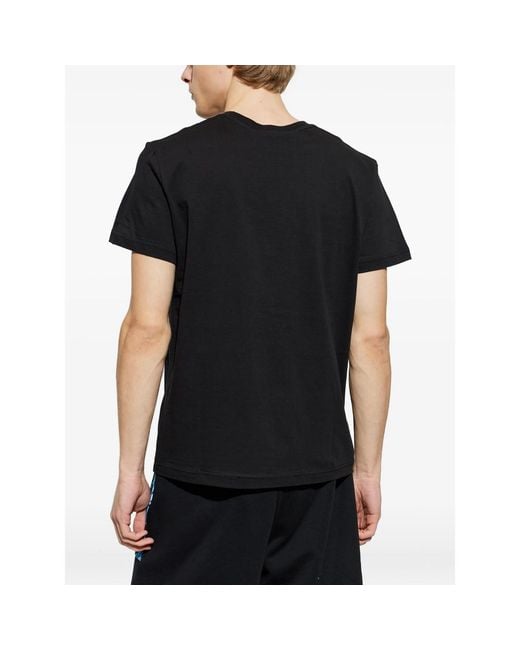 Versace Jeans Couture Black Graphic-Print T-Shirt for men