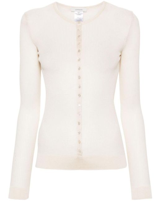 Lemaire White Long-Sleeve Ribbed Top
