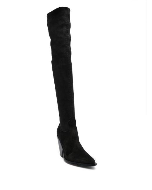 Sonora Boots Black 90Mm Pointed-Toe Suede Boots
