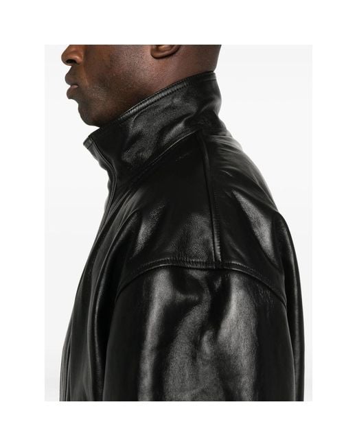 Balenciaga Black Leather Jacket for men