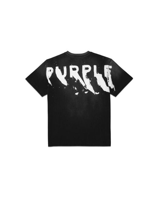 Purple Brand Black Logo-Print Cotton T-Shirt for men
