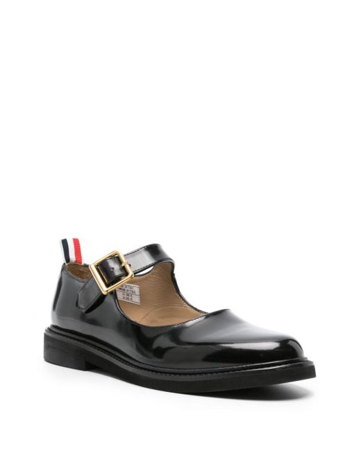 Thom Browne Black Patent-Leather Ballerina Shoes