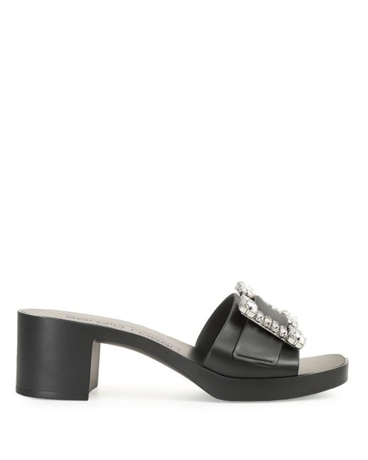 Sergio Rossi Black Sr Jelly 40mm Buckled Mules