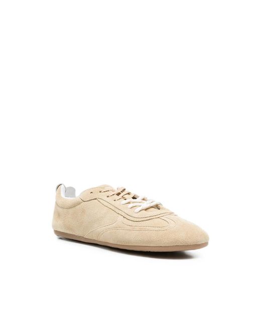 Alohas Natural Suede Lace-Up Sneakers