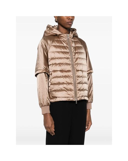 Moorer Natural Hooded Padded Jacket