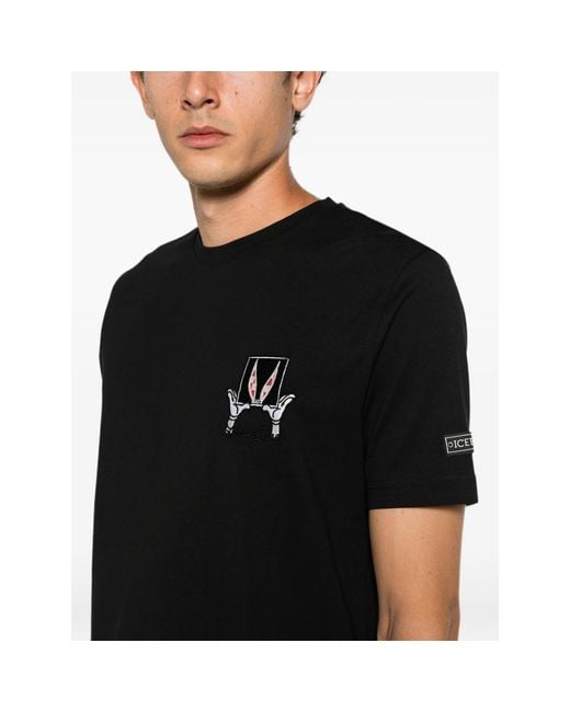 Iceberg Black Looney Tunes Embroidered T-Shirt for men