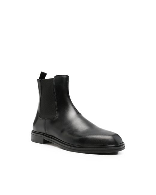 VINNY'S Black Elasticated-Side Panel Boots for men