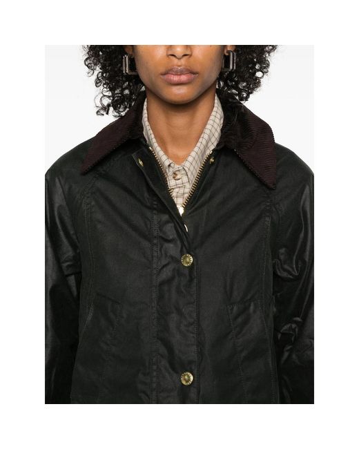 Barbour Black Modern Beadnell Waxed-Cotton Jacket