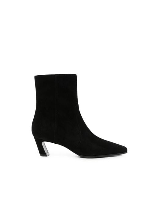 Stuart Weitzman Black Suede Ankle Boots