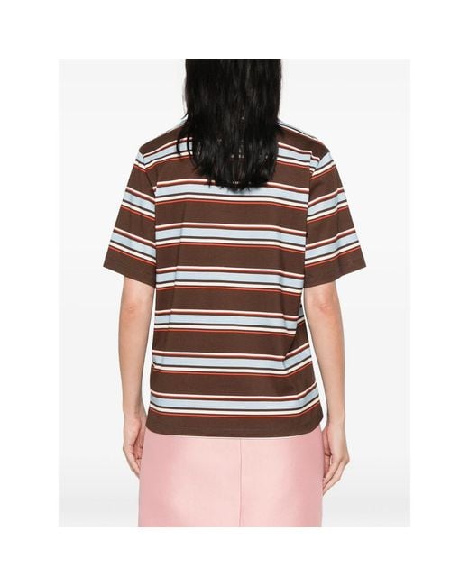 Stine Goya Brown Striped Short-Sleeve T-Shirt