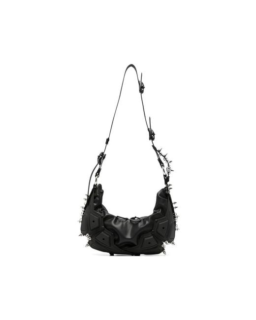 Innerraum Black Stud-Embellished Panelled Shoulder Bag for men