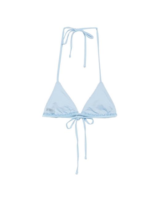 Frankie's Bikinis Blue Nick Tie-Detail Bikini Top