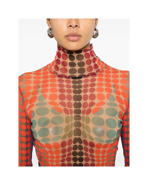 Jean Paul Gaultier Pink Patterned Top