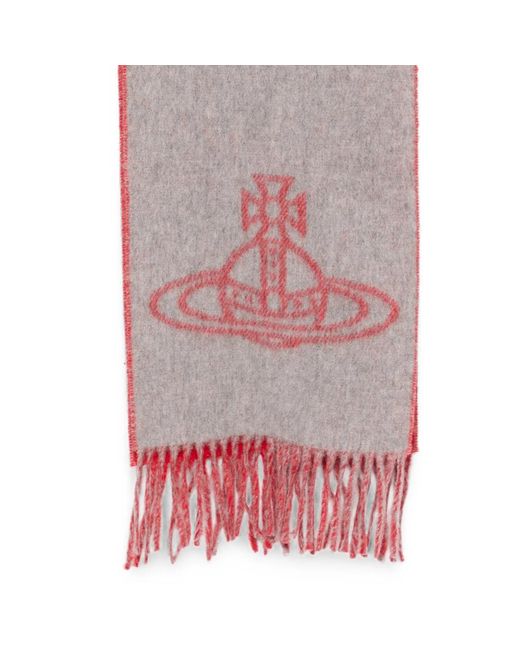 Vivienne Westwood Multicolor Orb-Intarsia Fringed Scarf