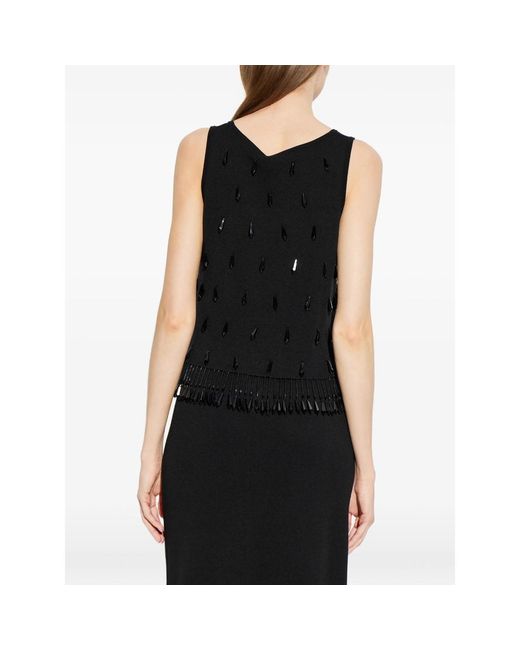 By Malene Birger Black Hysa Bead-Embellished Fringe Top