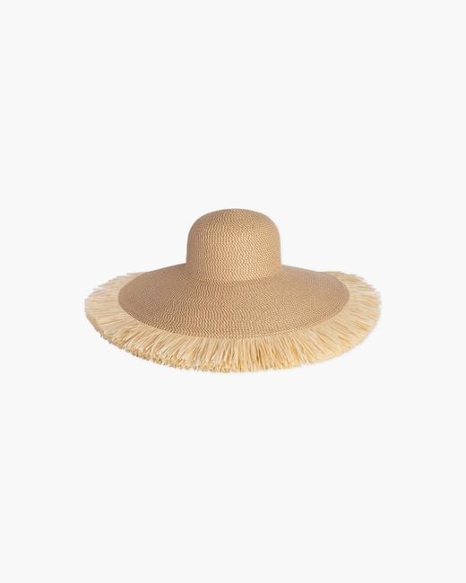Eric Javits White Floppy With Fringe Sun Hat For