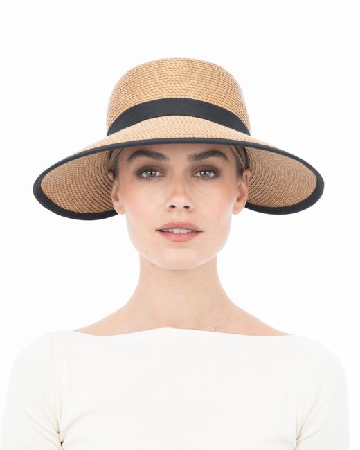 Eric Javits White Luxury Squishee Straw Visor, Adjustable Fit, Upf Rated, 4
