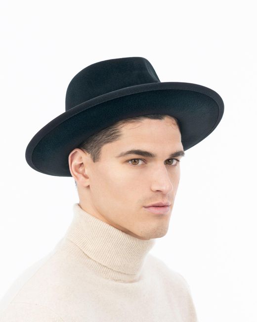 Eric Javits Black Tyler Fedora Hat For