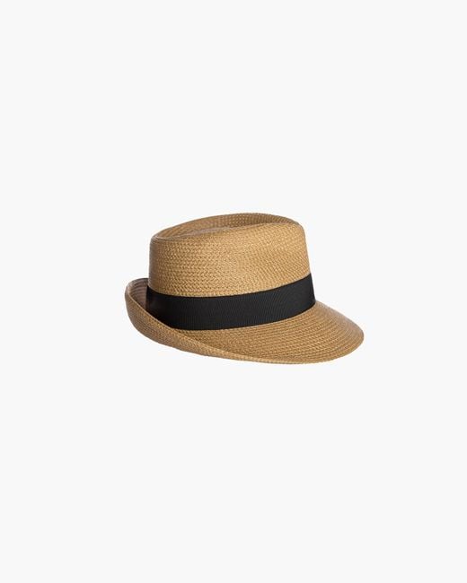 Eric Javits White Squishee Classic Fedora For Straw Hat