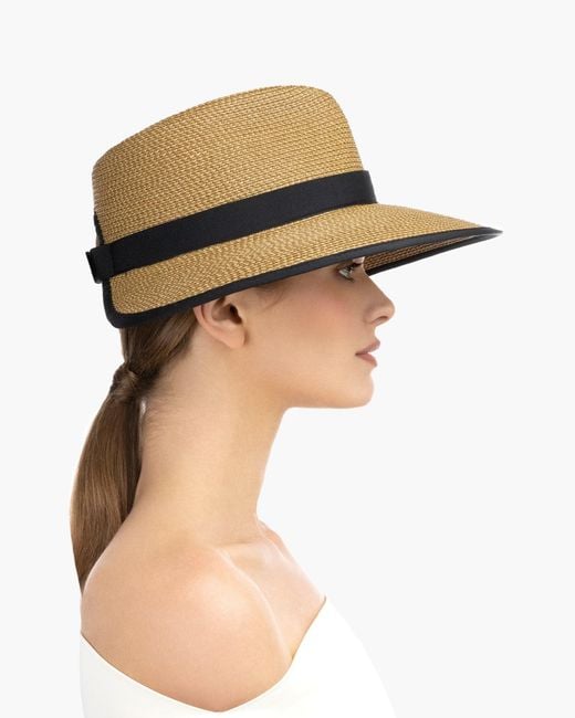 Eric Javits White Suncrest Visor Fedora