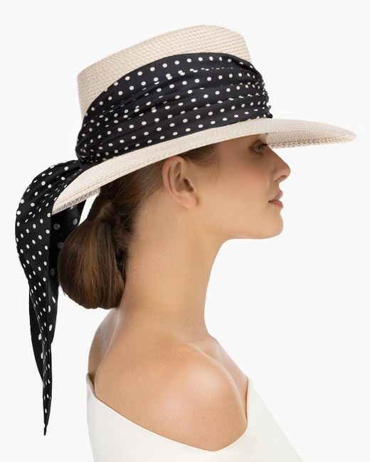 Eric Javits Black Marella Travel Fedoras With Silk Twill Scarf For