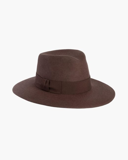 Eric Javits Brown Wool Zora Felt Fedora Hat For