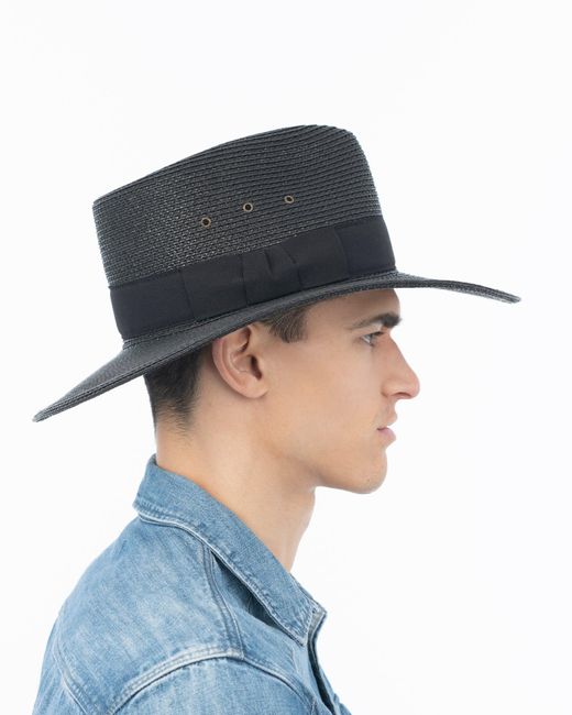Eric Javits White Packable Signature Fedora Straw Hat For