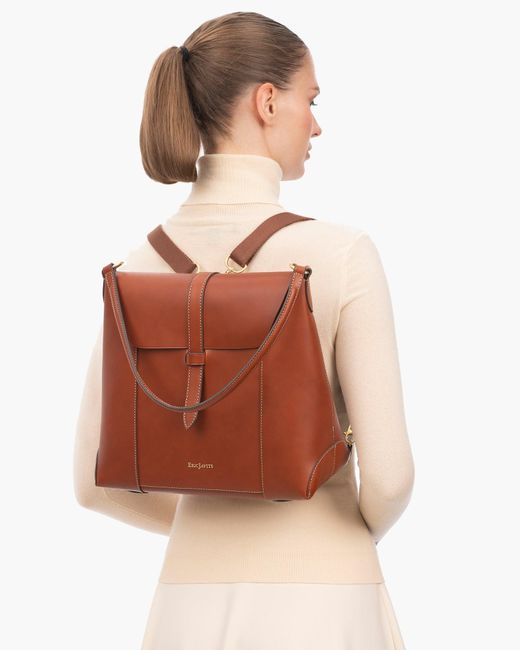 Eric Javits Brown Regent Backpack